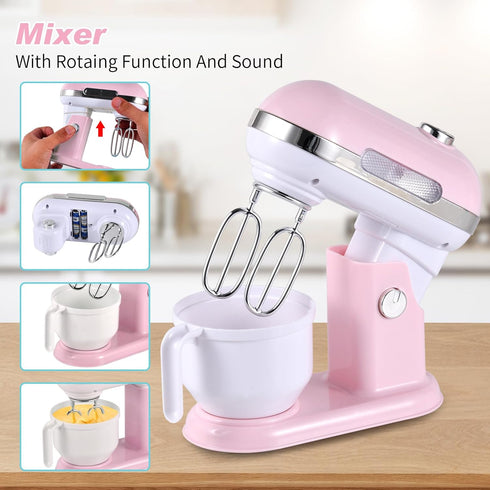 Ehome Play Kitchen Toys Set with Coffee Maker, Mixer, Toaster for Kids Ages 4-8