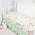 4 Set Set Set Piece Crib Bedding for Girls, Baby Girl Crib Bedding Butterflies Floral Nursery Bedding Includes