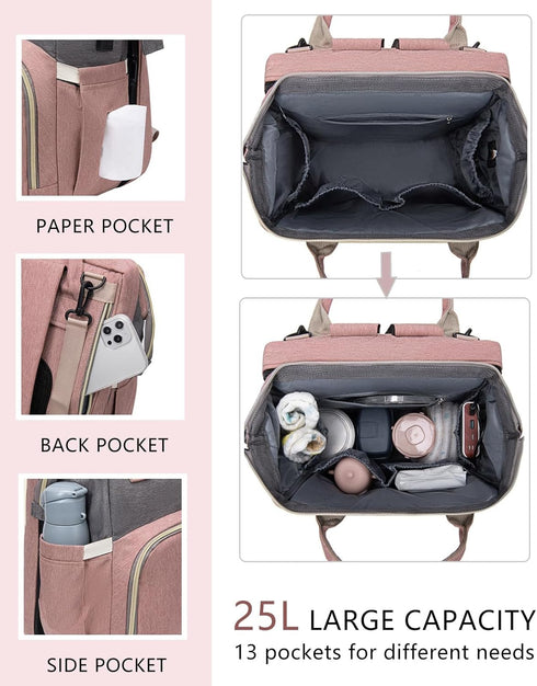 Backpack houscly Diaper Bag with Changing Station: Pink Baby Bags for Girls Boys New Mom Gifts Paaleras Para Bebe Baby