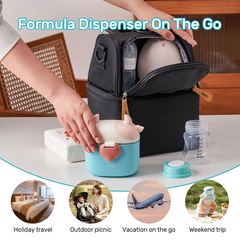 NCVI Baby Formula Dispenser On The Go, Formula Container To Go, Formula Holder for Travel, Outdoor Picnic with Baby