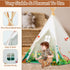 Dinosaurs Teepee Tent for Kids, Play Tent with Roar Button, Lights, and Mat for Indoor Outdoor Games