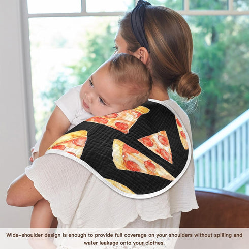 YETTASBIN Pizza Muslin Baby Burp Cloth, Super Soft Absorbent Cotton Burp Rag Baby Bibs Feeding Cloth for Newborn Boys