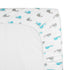 TL Care 100% Natural Cotton Fitted Pack and Play Sheet 39" x 27" - Aqua Whale for Boys & Girls