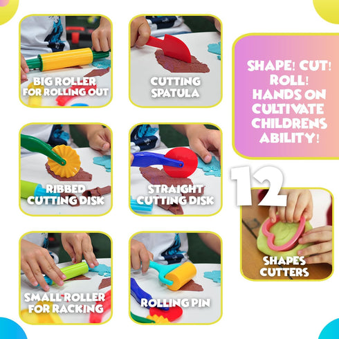 Clay and Play Dough Tools Six Piece Set, Ages 3 & Up (18 pcs)