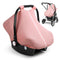 Elstey Muslin Baby Car Seat Cover, Breathable Canopy with Zipper Opening, Universal Fit for Infant Stroller