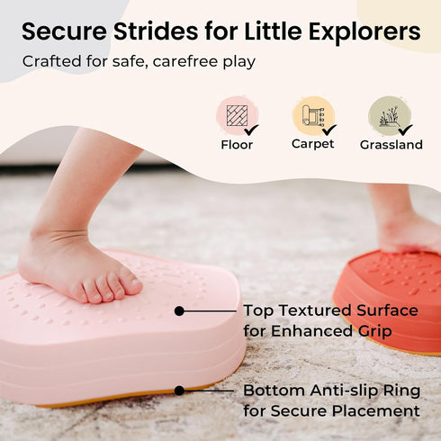 5pcs 3-5 Tiny Land Stepping Stones for Kids, Non-Slip Toddler Stepping Stones, Sensory Stepping Stones for Promoting