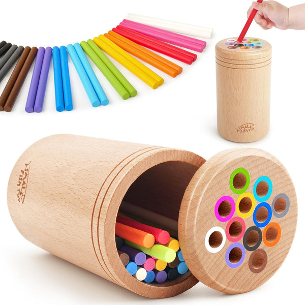 SMALL FISH Montessori Toys for 1 2 3 Year OldSolid Wood Fine