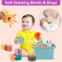 Baby Toys for 6 to 12 Months - Montessori Sensory Bins Toys for Toddlers, Pull String Teether, Stacking Blocks