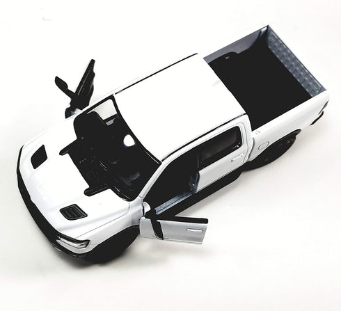 Kinsmart 2019 White Dodge Ram 1500 Pickup Truck - 1/46 O Scale Diecast Truck