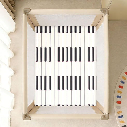 miaozhen 1 Pack 52x28 Cotton Baby Crib Sheets Soft Comfy Simple Line Art Black and White Piano Keys Boy Girl Crib Sheet
