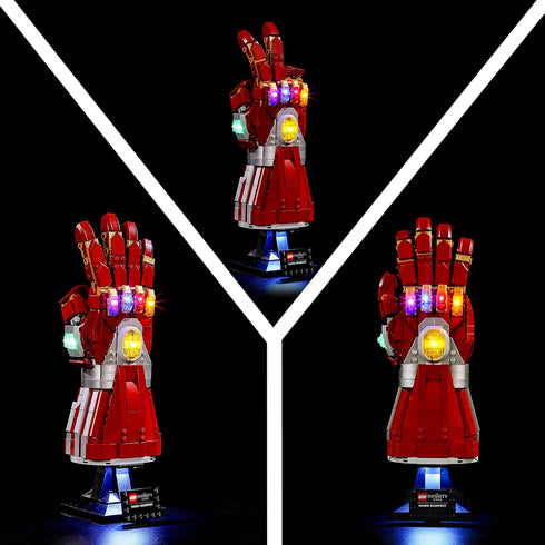 LED Light Kit for Lego 76223 Marvel Nano Gauntlet Set, Compatible with Lego 76223 Model (Not Include Blocks Set)