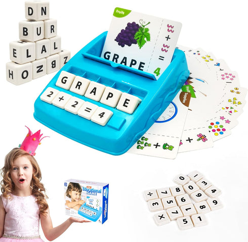 Matching Letter Game for Kids, 2 in 1 Educational Toys for Alphabet Spelling & Reading, Flash Cards