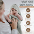 100% 31x31 Inches Organic Cotton Plush Woven Hooded Baby Bath Towels - Soft and Absorbent for Newborns and Kids, Baby