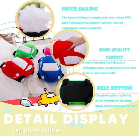 CHELEI2019 12.6" Car Stuffed Animal,Blue Car Shaped Plush Pillow Toy,Gifts for Boys,Kids