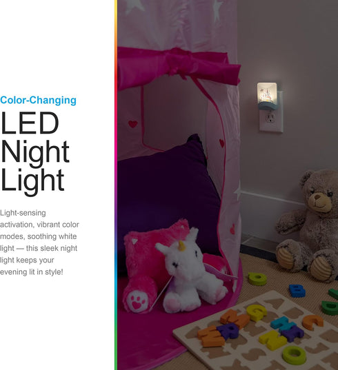 GE Color-Changing LED Night Light, Princess Castle, Plug Into Wall, Dusk to Dawn Sensor, For Kids Adults Bedroom, Bathroom, Childrens Room, Nursery, 1 pack, 52713