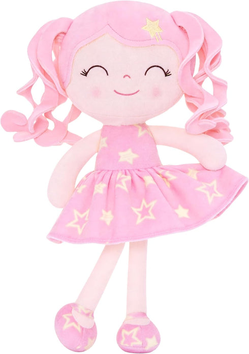 Gloveleya Baby Doll Girl Gift Soft Plush Princess Doll with Pink Star