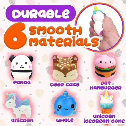 Insnug 4 6 8 10 Set Sensory Toys Squishy Toy Food - Stress Relief Squishies for Girl Kids Age Kawaii Jumbo DIY Slow