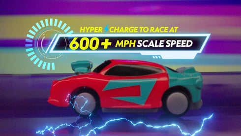 Playset 600+ Hyper Burst Jump Strike | Race and Battle! | Customizable Race Track & Micro Scale Cars | Over MPH Scale