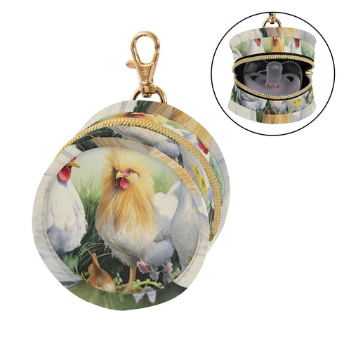 YETTASBIN Rooster Portable Pacifier Holder Case with Metal Hook Buckle & Zipper for Diaper Bag and Stroller, Versatile