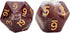 Gate Keeper Games and Dice: Aether Dice - Latte Dice 7pc RPG Set, Brown & Cream Swirled with Holographic Glitter
