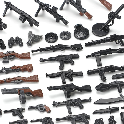 WW2 Pack Set Feleph Military Weapons Toy Building for Soldier Figures Bricks Model Army Equipment Gear Piece Kit