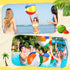 Maitys 12 Pieces Rainbow Beach Ball Decoration - Inflatable Pool Ball with Hanging Rope for Summer Parties