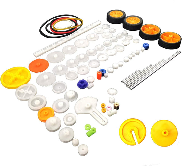 EUDAX 82 pcs Plastic Gear Package Kit - DIY Gear Assortment for Toy Motor Car Robot Accessories
