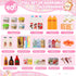 kimo 40+ Playset. Mini Refrigerator Toy, Fill The Fridge with Ice Cream, Juice & Mini Food Toys for Dollhouse