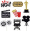 Movie Night Cupcake Toppers Decoration Pack of 24 Glitter Cake Toppers for Birthday Party Baby Shower Theme Supplies