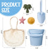 Hungdao 16 Pcs Colorful Silicone Beach Toys Set, Includes 3 Buckets, 3 Shovels, 9 Molds, 1 Beach Bag