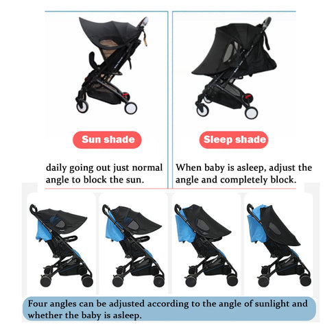 Waterproof Stroller Sun Cover, UV Protection Adjustable Buggy Sun Rain Shield, Blackout Canopy for Travel