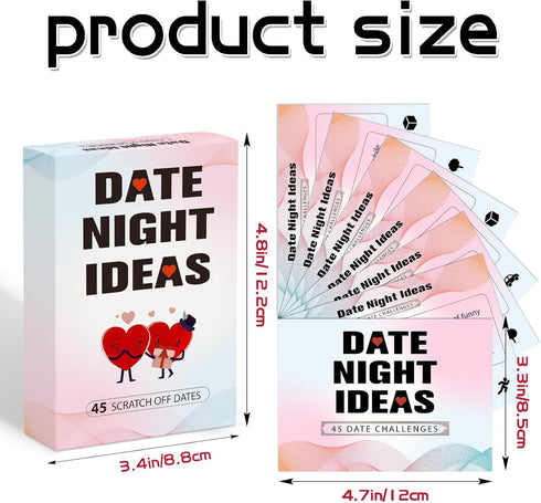 BleSky 45 Date Night Ideas Scratch Off Cards for Couple Games Romantic Couple Gifts for Him Her Valentines Day Gifts