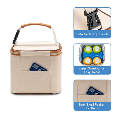 Pack 4 5 Breastmilk Cooler Bag with Ice Fits Baby Bottles Up to Ounce, Baby Bottle Cooler Bag Great for Nursing Mom