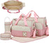 CNAFGBGG Diaper Bags for Baby Boy 5PCS/Set Water & Dust Proof Multi-functional Diaper