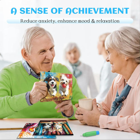25 Pack Set Dementia Products for Elderly Reusable Water Doodle Coloring for Seniors Dementia Activities Animals Water
