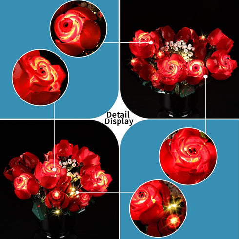 BrickSoul LED Light Kit for Lego Rose Bouquet Set, Light Up Legos - NO Lego Blocks Set (Standard Version)