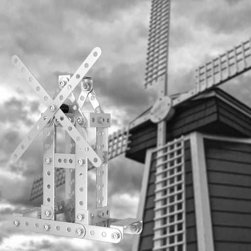 PANPAPA 273pcs 3 1 Set,Erector Sets 8-12,DIY Metal Building Toys, in Tower Crane & Frame Crane & Windmill Metal Model