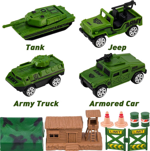 105 Playset 4-8-12, Set 4 AuntyFey PCS Army Men with Army Men Action Figures, Army Men Soldiers Toys for Boys Kids Ages