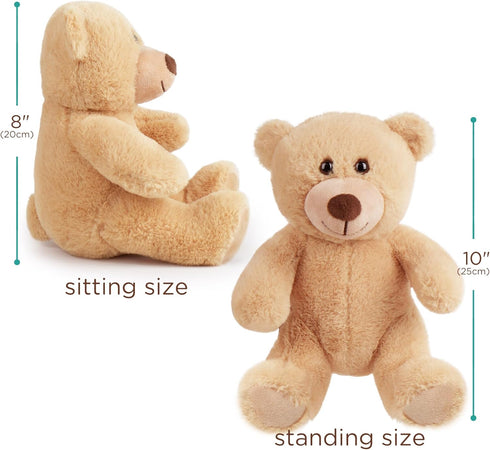 BenBen Teddy Bear Stuffed Animals, 8 inch Teddy Bear Bulk, 2 Pack Baby Bear Plush Toy for Baby Shower Decoration, Gift for Boys Girls, Girlfriend, Birthday