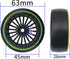 4Pack ShareGoo 1/10 RC Drift Car Tires, Plastic Tyres and 12mm Hex Hard Plastic Wheel Rims for Traxxas HSP Tamiya