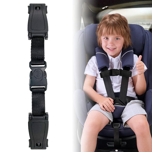 G Ganen Universal Child Chest Harness Clip, Anti-Slip Baby Chest Clip Guard for Seats, Strollers (Black, Set of 1)