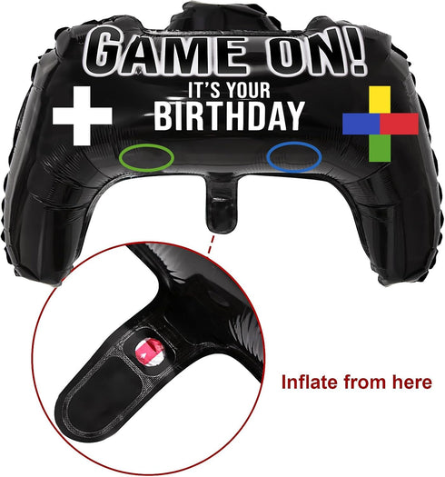 Gejoy 8 Pcs Video Game Party Balloons, 23.6 x 15.7 Inch Aluminum Foil Balloons for Gamer Birthday Decoration