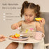 Set (6-Piece) Set (6+ Stainless Steel Baby Feeding Suction Plate & Bowl, Straw Cup, Spoon, Fork & Bib Non-Toxic