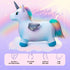 EVERICH TOY Unicorn Bouncy Horses, Inflatable Plush Hopping Toy for Toddlers, Outdoor & Indoor Bouncy Animals Gift