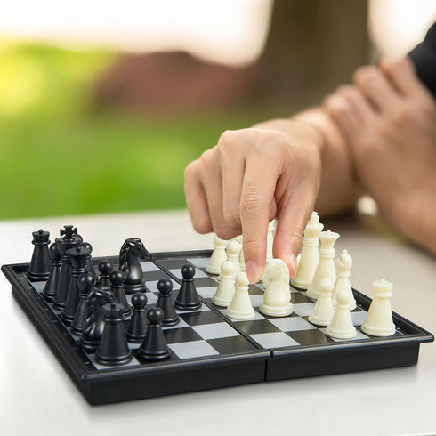 GEACOOL Set 5.1 Set(X-Small) Mini Travel Chess - Inhces Magnetic Portable Folding Chess Board Games for Kids - Small