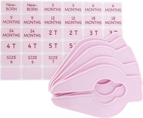 Baby Buddy Closet Organizers, Set of 10, Pink, Newborn to Size 8 Baby Clothes Divider