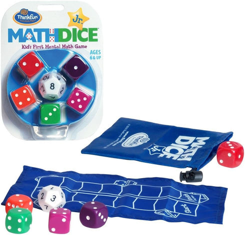 ThinkFun Math Dice Junior Game, Engaging Math Skills Builder for Kids Aged 6+, Toy of the Year Nominee