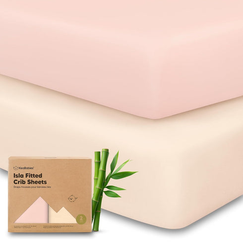 KeaBabies 2-Pack Baby Crib Sheets for Boys, Girls - 52x28 Viscose Derived