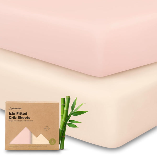 KeaBabies 2-Pack Baby Crib Sheets for Boys, Girls - 52x28 Viscose Derived