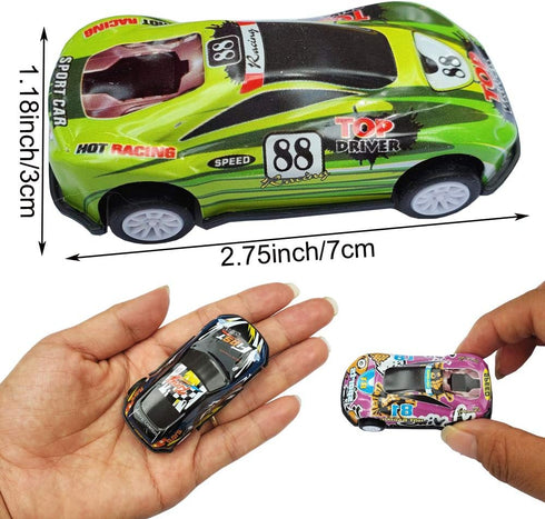 12 Pull Back Racing Cars Die Cast Vehicles Playset, 2.7 Inch Metal Friction Powered Car Toys for Toddlers